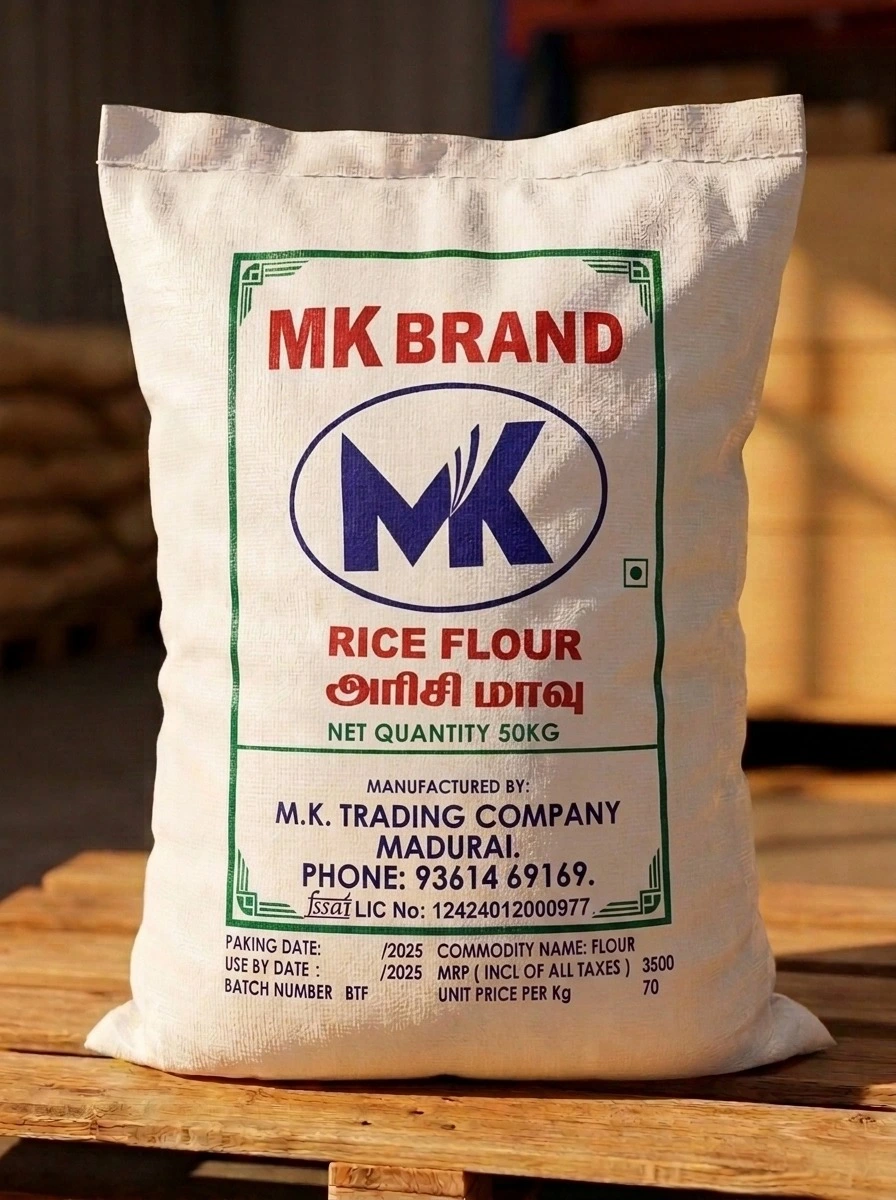 Rice Flour — stone-ground at our flour mill in Madurai